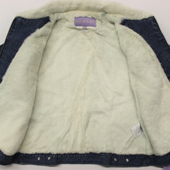 Women's Juniors' madden NYC Denim Jacket with Sherpa Collar - Picture 5 of 6